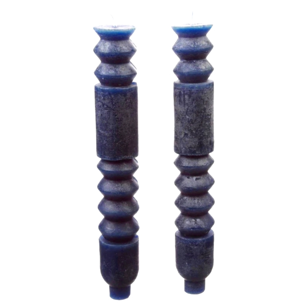 Pottery Barn 10 Inch Tall Taper Candles Modern Contemporary Blue Wax Home Decor